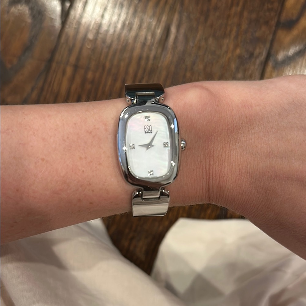 Esq Swiss Silver Smartwatch with Sleek Cushion Design